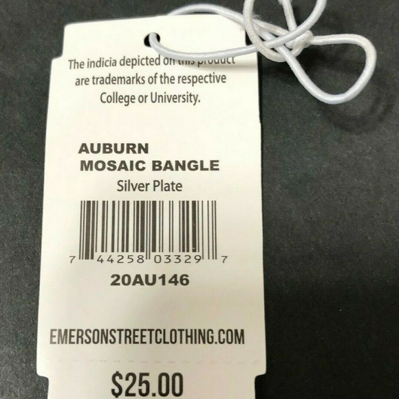 Auburn Tigers Mosaic Bangle Enamel Silver Bracelet - Picture 7 of 8